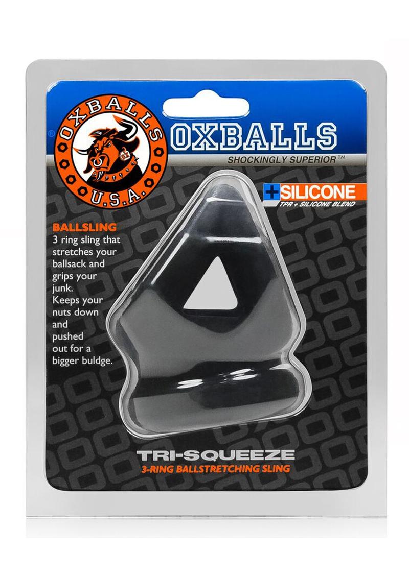 Arnés de estiramiento de bolas de 3 anillos de mezcla de silicona Tri Squeeze, color negro