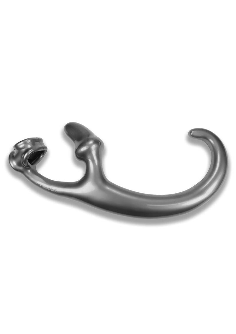 Alien Tail Buttplug With Built-In Cocksling - Steel