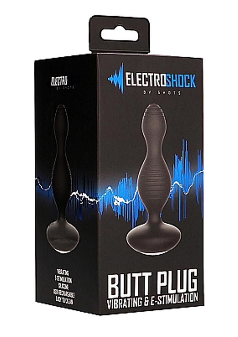 Electroshock Vibrating and E Stimulation Butt Plug Black