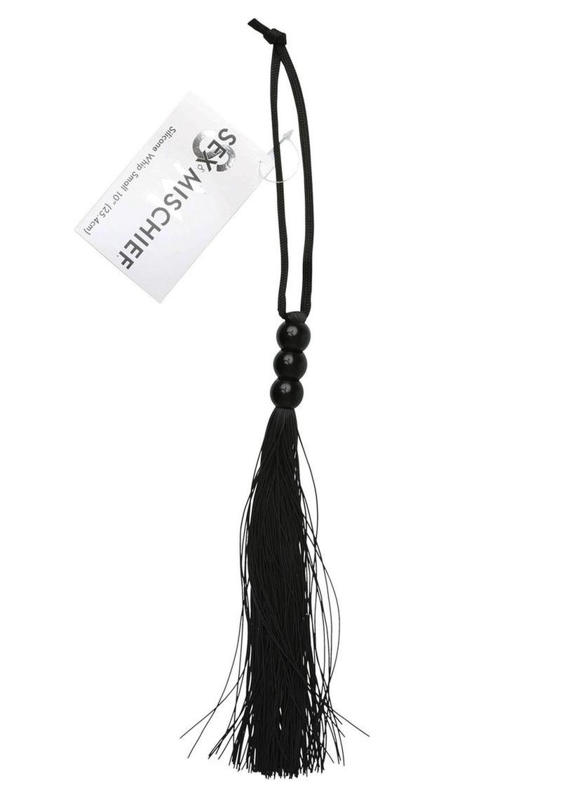 Sex And Mischief Small Rubber Whip 10 Inch Black