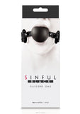 Sinful Silicone Gag With Vinyl Adjustable Straps Black