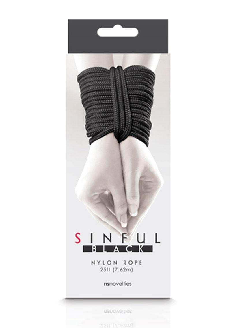 Sinful Nylon Rope Black 25 Feet