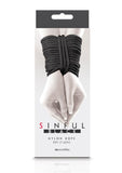 Sinful Nylon Rope Black 25 Feet