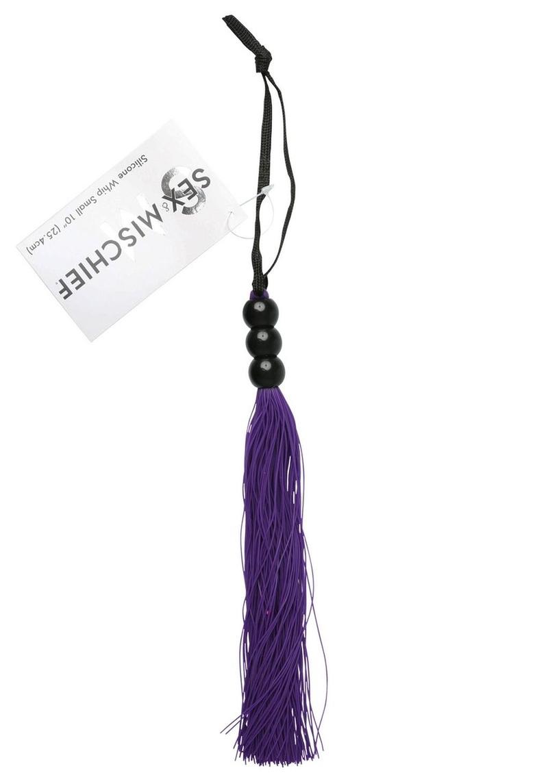 Sex And Mischief Small Rubber Whip 10 Inch Purple