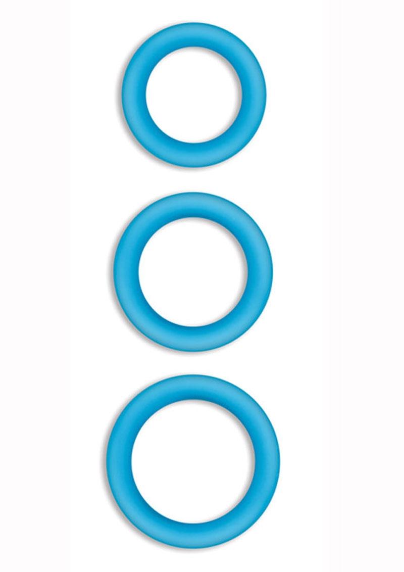 Anillo para el pene de silicona Firefly Halo azul mediano
