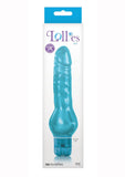 Lollies Dot Textured Vibrator Blue 7 Inch