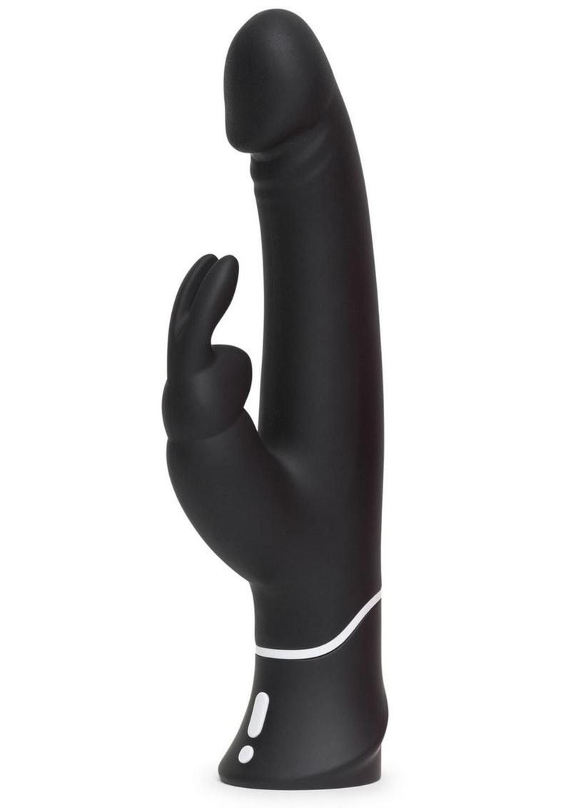 Vibrador de punto G recargable por USB de silicona Happy Rabbit, resistente al agua, color negro