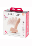 Consolador vibrador de silicona Uprize con control remoto inalámbrico y erecto automático con bolas, resistente al agua, color carne, 6 pulgadas