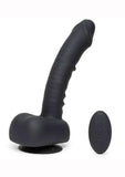 Consolador vibrador de silicona con control remoto inalámbrico y erecto automático Uprize con bolas, resistente al agua, color negro, 8 pulgadas