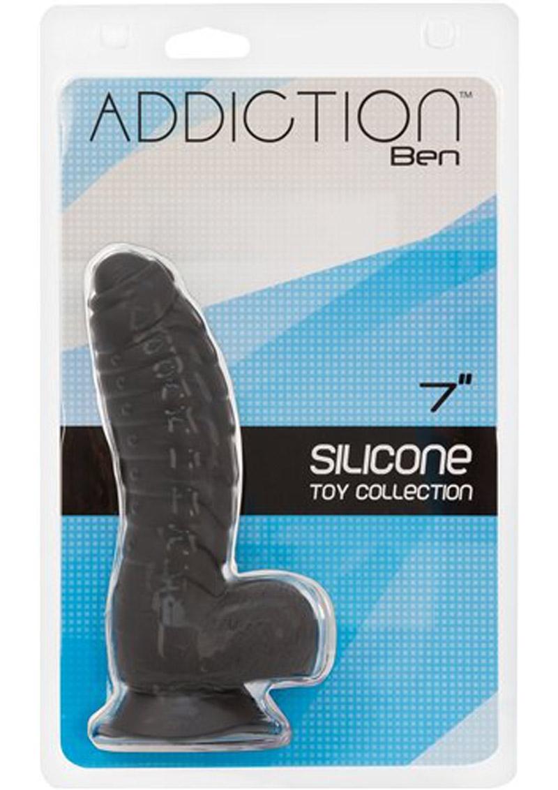 Addiction - Bendable Dildo with Balls - Flesh/ Black/ Glow-Pink/ Multicolor/ Glow-Blue/ Pink