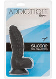 Addiction - Bendable Realistic Dildo with Balls - Flesh/ Black/ Glow-Pink/ Multicolor/ Glow-Blue/ Pink