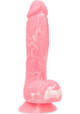 Addiction - Bendable Realistic Dildo with Balls - Flesh/ Black/ Glow-Pink/ Multicolor/ Glow-Blue/ Pink