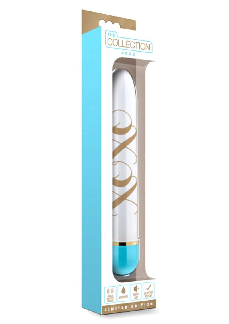 Vibrador XOXO de la colección resistente al agua, color azul cielo, 7 pulgadas