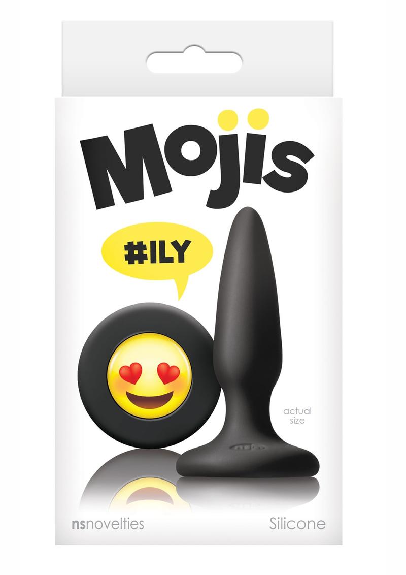 Mojis #ILY Silicone Anal Plug Black 3.4 Inch