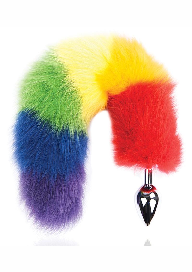 Tapón de acero inoxidable Rainbow Foxy Tail Pleasure