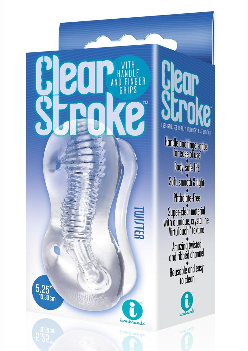 Masturbador transparente Twister de 9`s Clear Stroke de 5,25 pulgadas