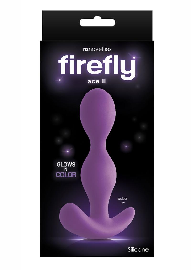 Firefly Ace II Silicone Glow In The Dark Butt Plug Medium Purple