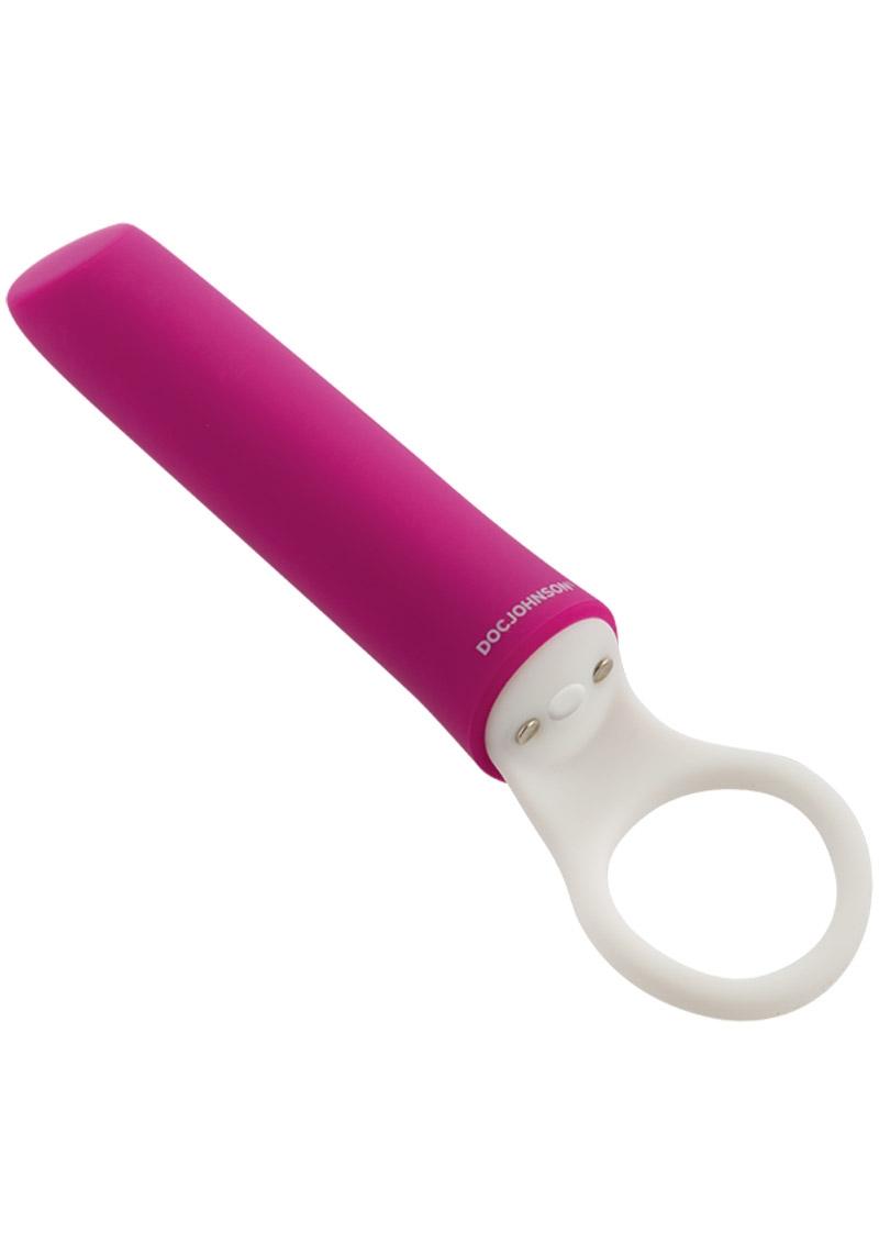 Mini vibrador de silicona magnético USB iVibe Select iPlease, resistente al agua, color rosa, 5,25 pulgadas