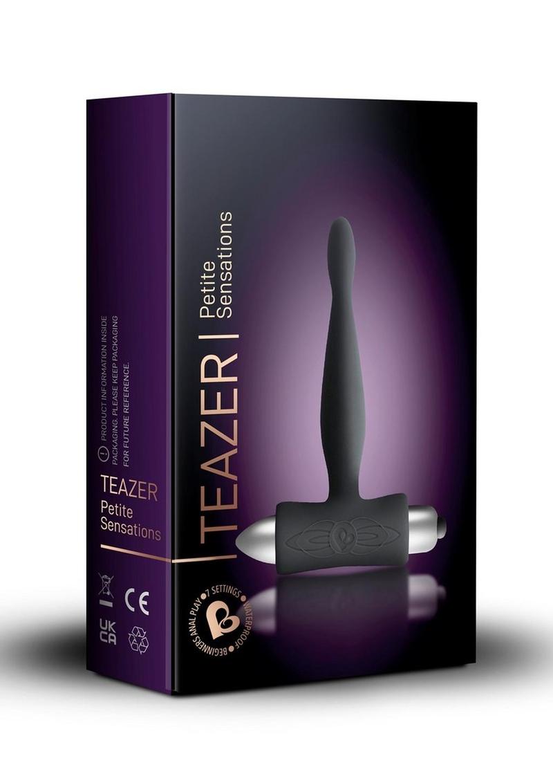 Estimulador anal de silicona de 7 velocidades Teazer de Petite Sensations, resistente al agua, color negro