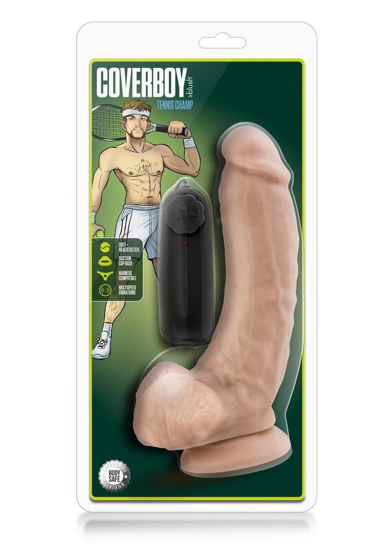 Pene vibrador realista Loverboy Tennis Champ de 9 pulgadas color vainilla