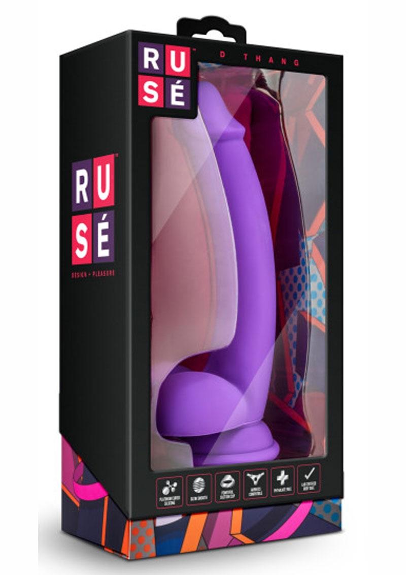 Ruse D Thang Silicone Realistic Dildo With Balls Purple 7.75 Inch