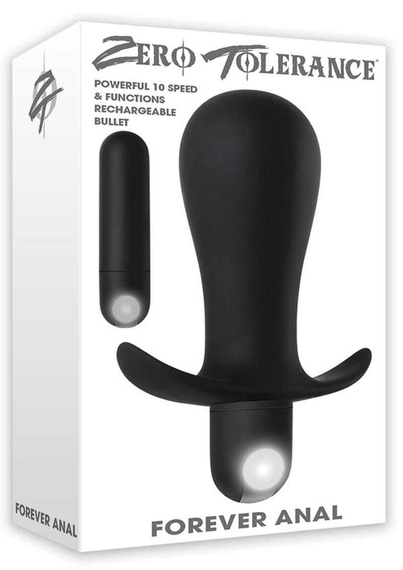 Plug anal de silicona Forever Anal recargable por USB, resistente al agua, color negro