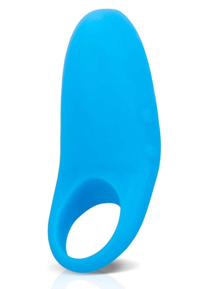 Anillo vibrador de silicona Work It recargable por USB, resistente al agua, color azul