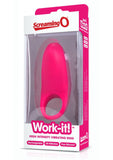 Anillo vibrador de silicona recargable por USB Work It, resistente al agua, color rosa