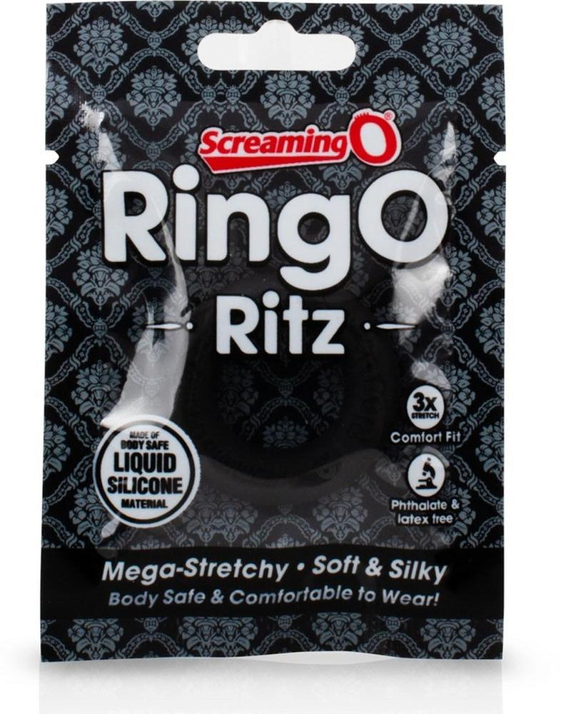 Anillo individual Ring O Ritz de silicona color negro