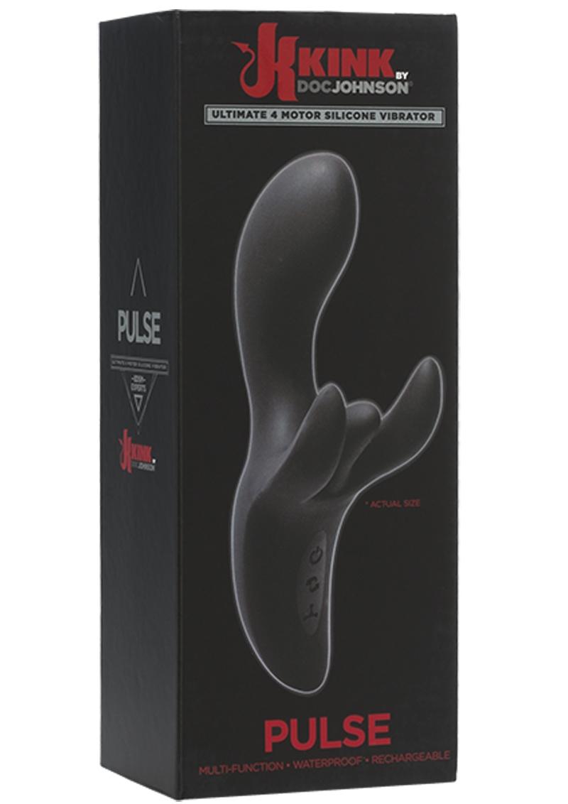 Kink Pulse Ultimate 4 Motor Silicone USB Rechargeable Vibrator Waterproof Black 7 Inch