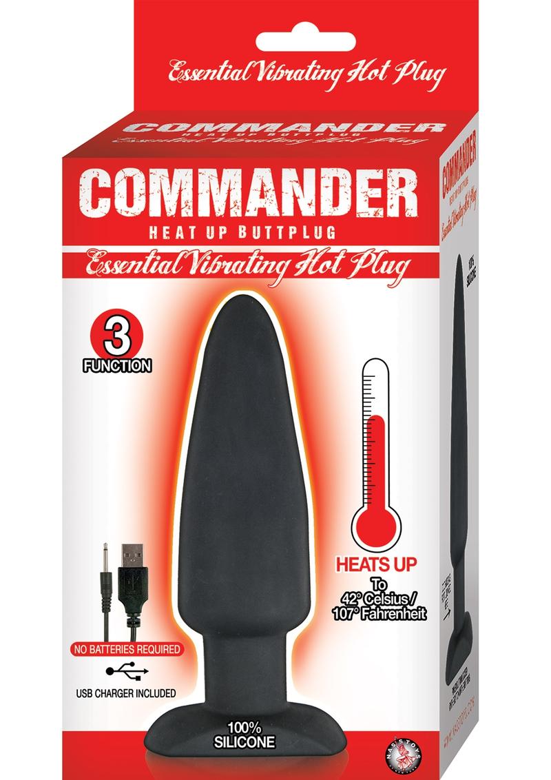 Nasstoys Commander Essential - Plug vibrador de silicona resistente al agua, color negro