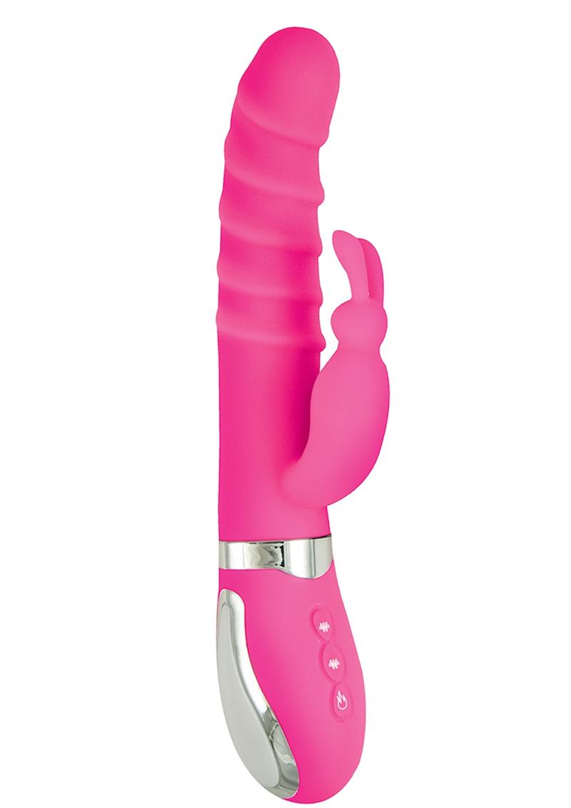 Nasstoys Energize Silicone Heat Up Bunny 1 Waterproof Pink 9 Inch
