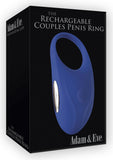 Adam and Eve - The Rechargeable Couples Penis Cockring Waterproof - Blue