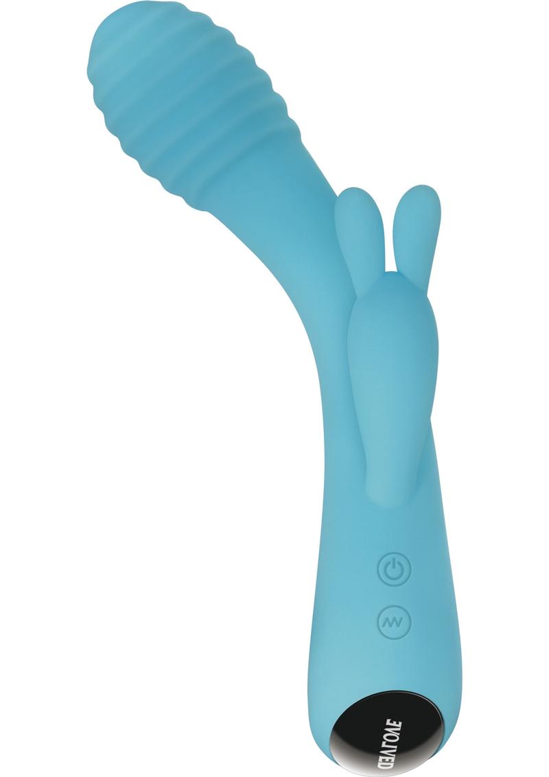 Vibrador de conejo recargable por USB de silicona Aqua Bunny, resistente al agua, 8,4 pulgadas