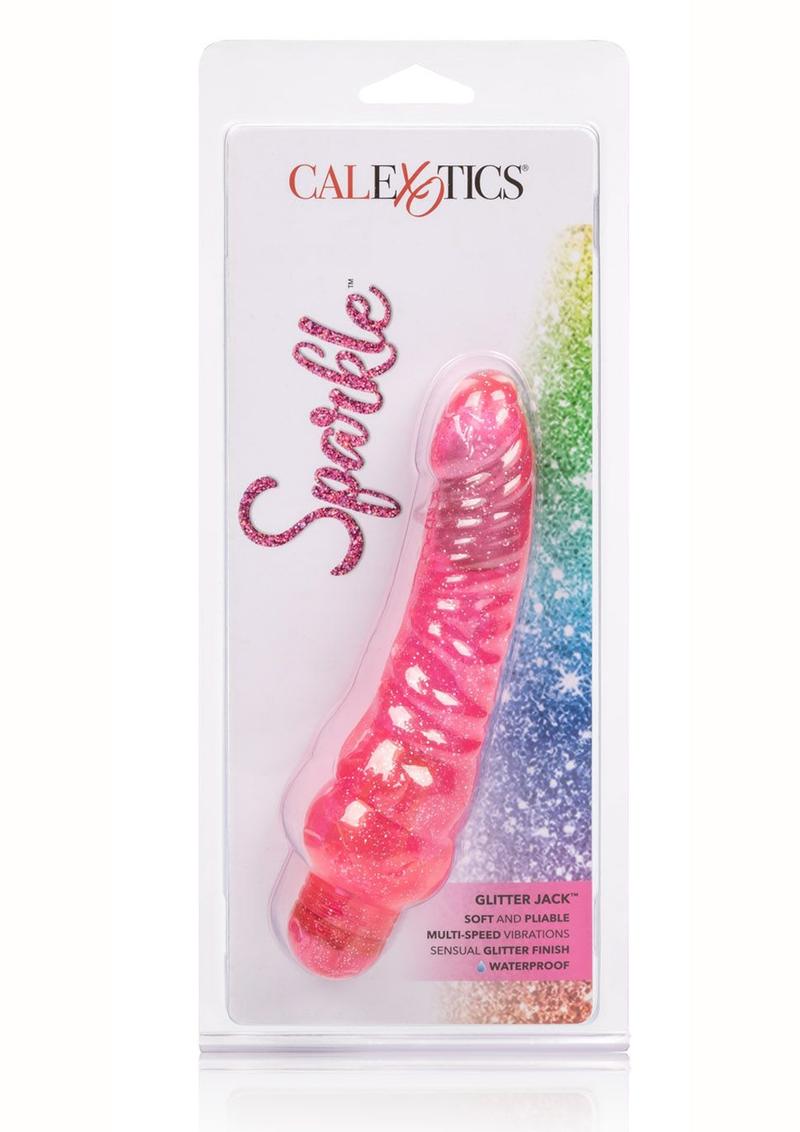 Vibrador Sparkle Glitter Jack resistente al agua, color rosa, 5,75 pulgadas