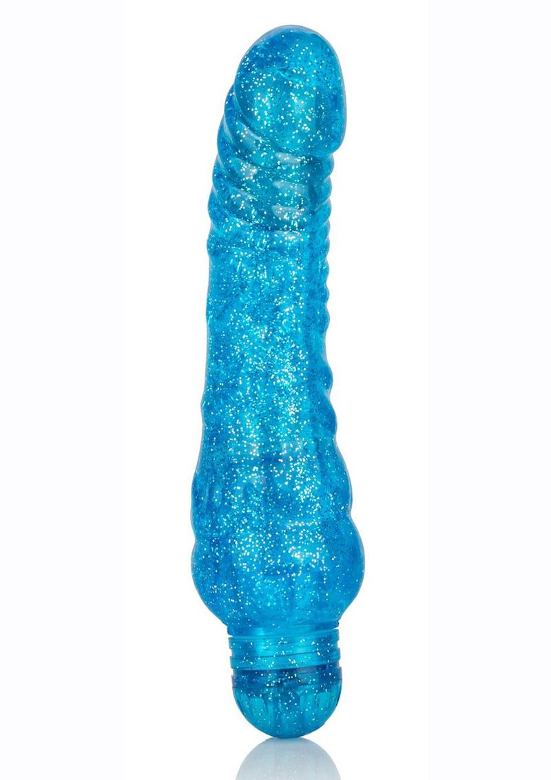 Sparkle Glitter Jack Vibrator Waterproof Blue 5.75 Inches