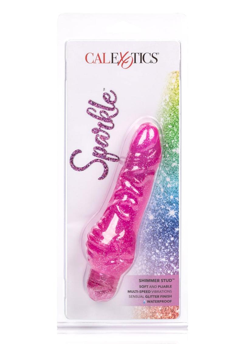 Vibrador Sparkle Shimmer Stud resistente al agua morado de 5,5 pulgadas