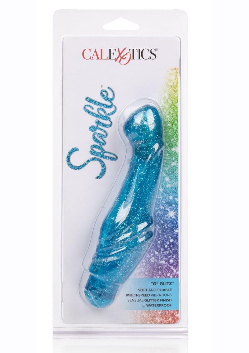 Vibrador de punto G Sparkle G Glitz resistente al agua, color azul, 6,25 pulgadas