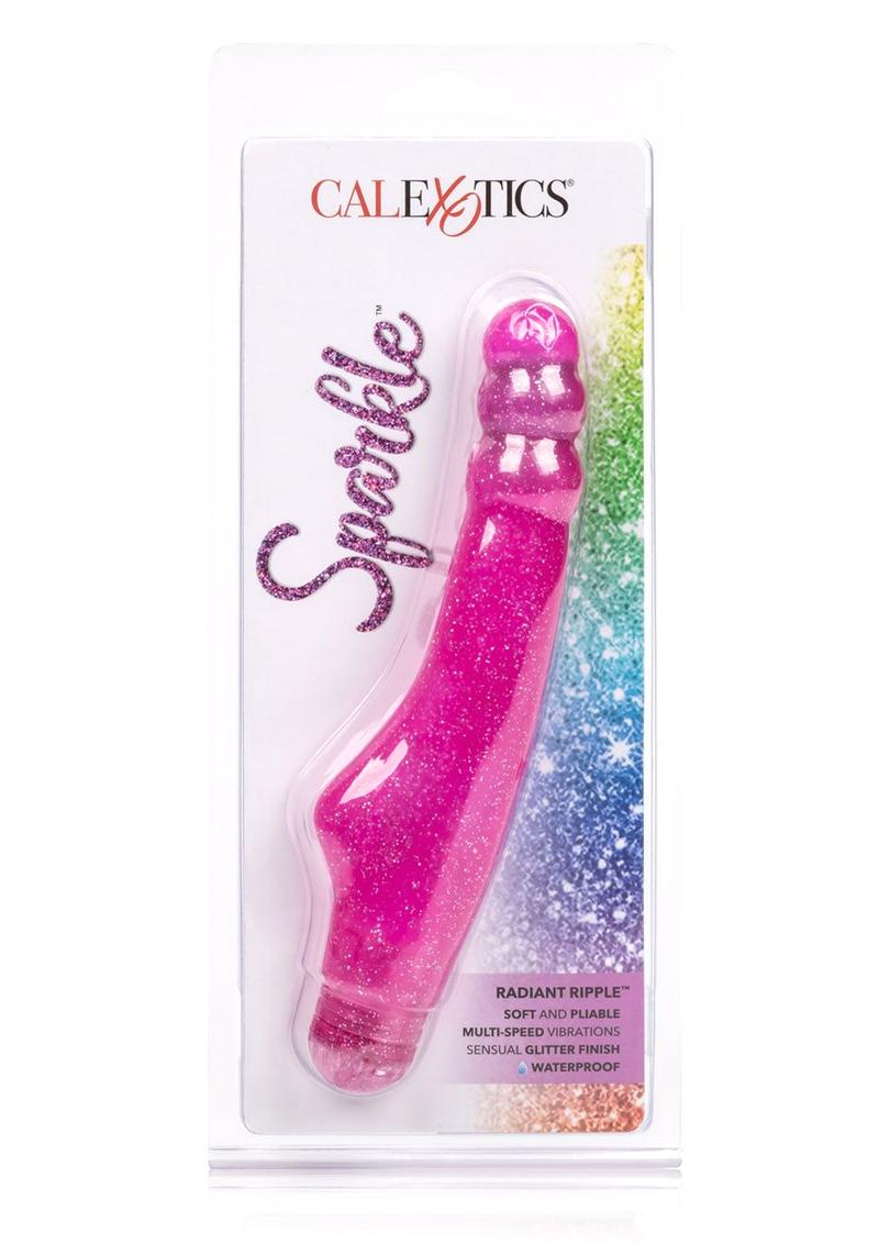 Vibrador Sparkle Radiant Ripple resistente al agua morado de 7 pulgadas