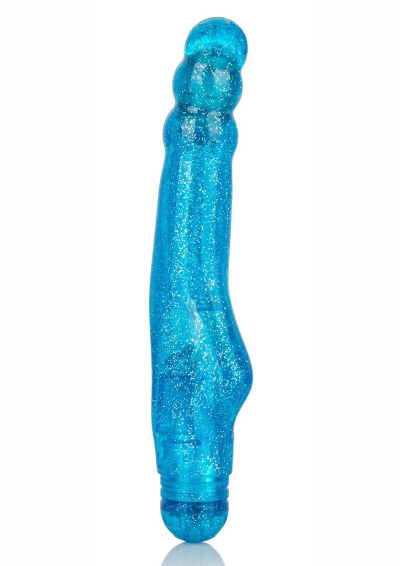 Vibrador Sparkle Radiant Ripple resistente al agua, color azul, 7 pulgadas