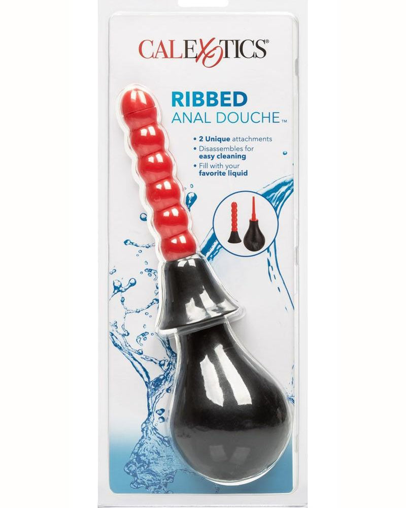 Ribbed Anal Douche Red and Black