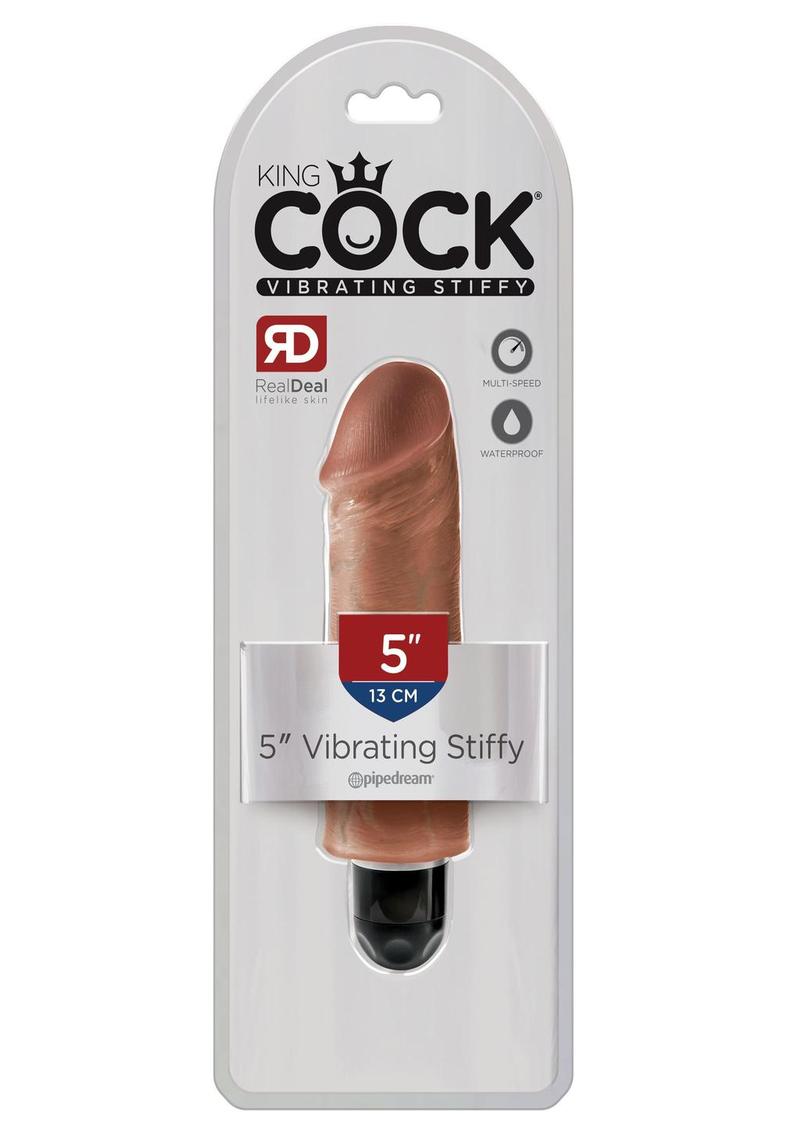 King Cock Vibrating Stiffy Waterproof Tan 5 Inches