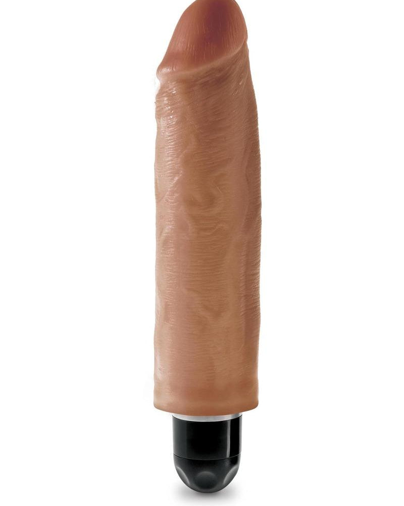 King Cock vibrador rígido resistente al agua color bronceado de 6 pulgadas