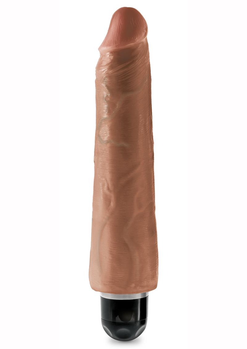 King Cock Vibrating Stiffy Waterproof Tan 9 Inches