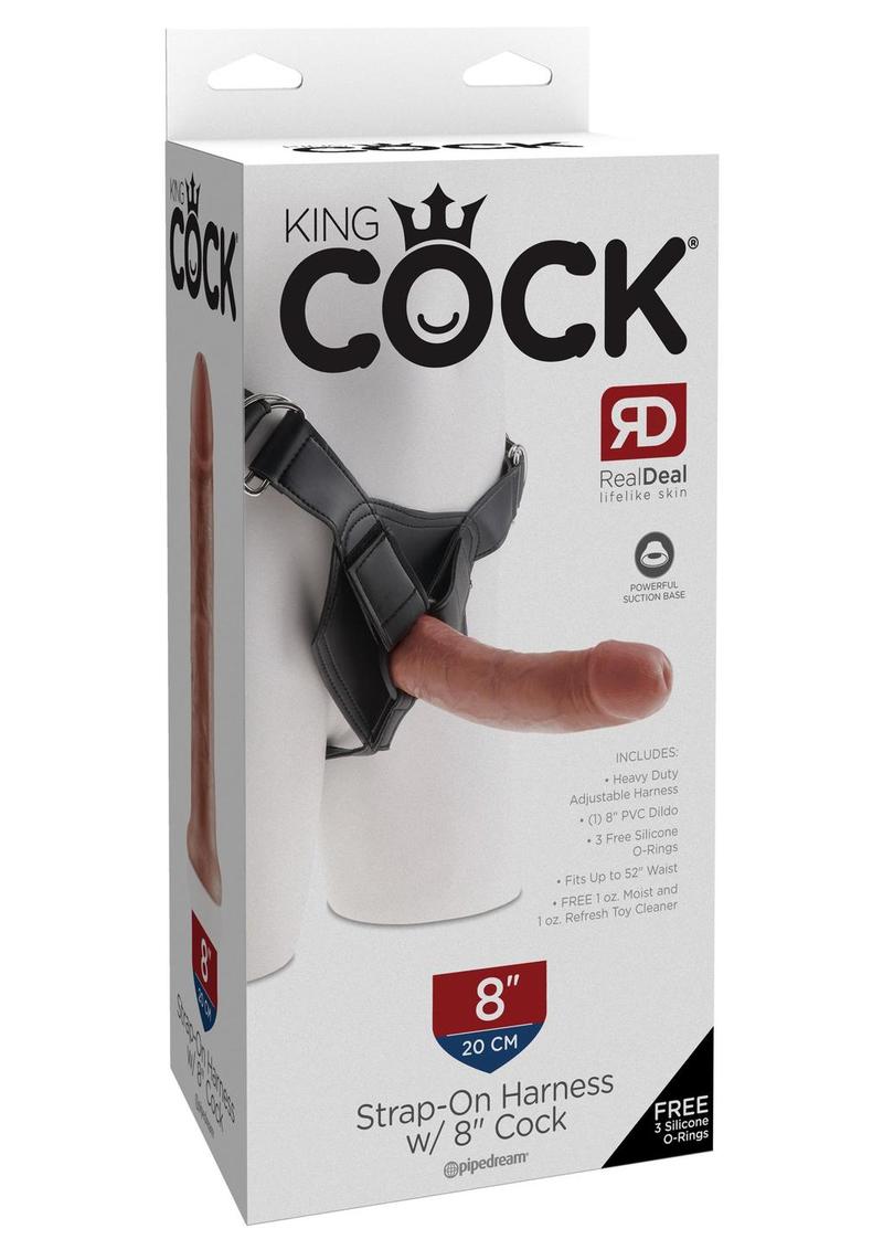 King Cock Strap On Harness With Cock Kit Tan 8 Inches