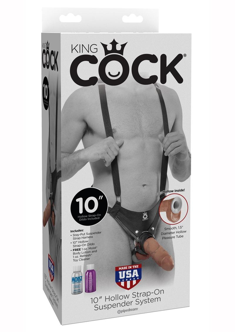 King Cock Strap-On Harness Suspender System Hollow Cock 10 Inch