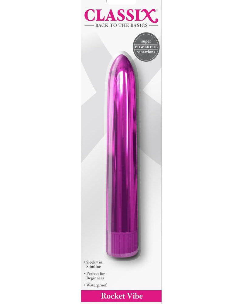 Vibrador Classix Rocket resistente al agua de 7 pulgadas, color rosa