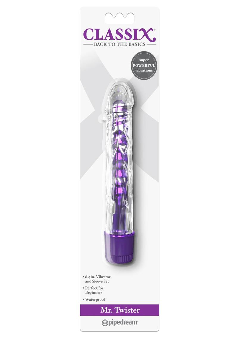 Classix Mr Twister Vibe With Sleeve Set Waterproof Purple 6.5 Inches