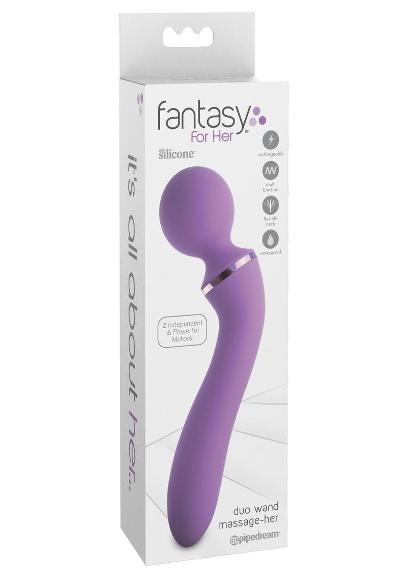 Fantasy For Her Duo Wand Masajeador de silicona Recargable Impermeable Púrpura