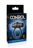 Anillo para el pene de silicona recargable resistente al agua y recargable de Sir Richards Control Vibe, color negro